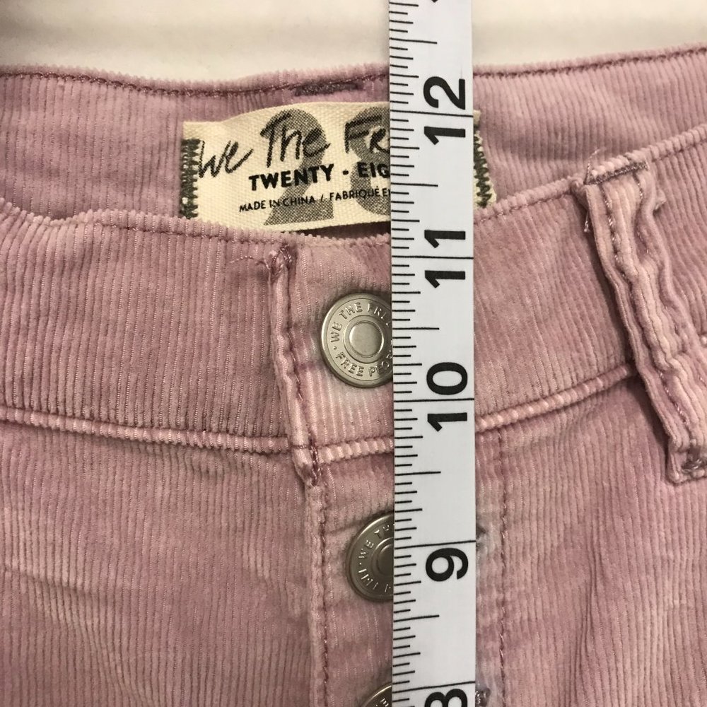 WE THE FREE Eomens 28 Button Fly Straight Ankle Pant Light Pink Corduroy - Picture 8 of 11